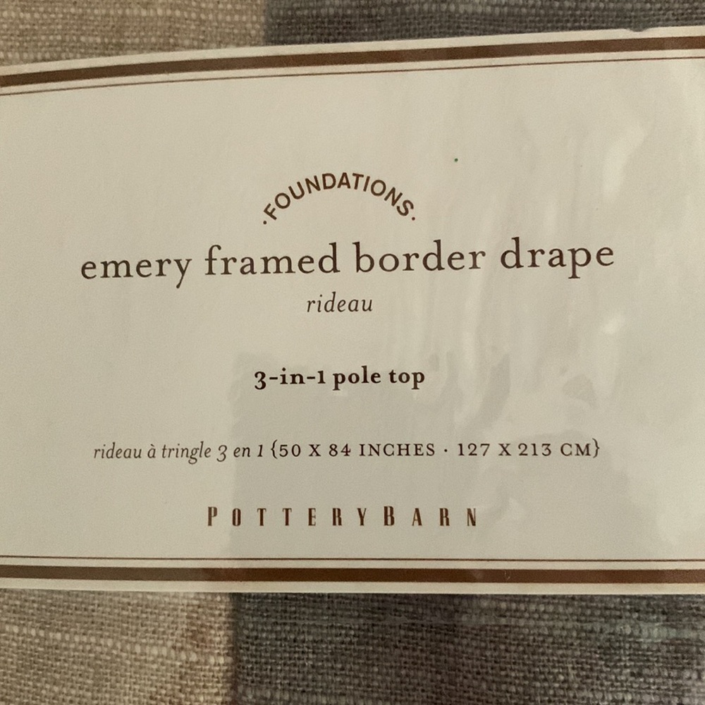 TWO Emery Frame Border drapery panels - SET of 2
